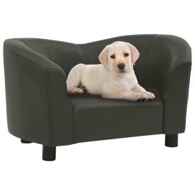 Dog Sofa Dark Gray 26.4"x16.1"x15.4" Faux Leather