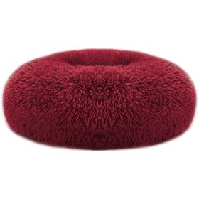 Pet Dog Bed Soft Warm Fleece Puppy Cat Bed Dog Cozy Nest Sofa Bed Cushion L Size (Color: Red, size: L)