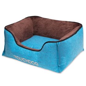 Touchdog 'Felter Shelter' Luxury Designer Premium Dog Bed (Color: Blue, size: medium)