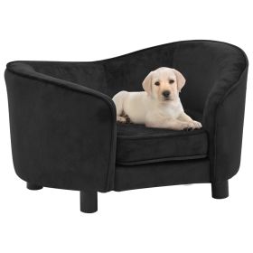 Dog Sofa Black 27.2"x19.3"x15.7" Plush