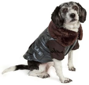 Ultra Fur 'Track-Collared' Metallic Pet Jacket (size: X-Small)