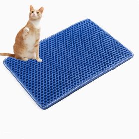 Indoor And Outdoor Easy Clean Double Layer Mats Cat Litter Mat (Color: Blue, Material: EVA)