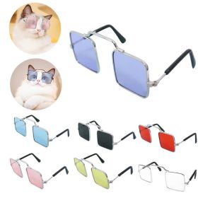 Cute Dog cat Glasses Pet Goggles Glasses Suitable For Puppy Cat Photo Props (Color: Blue, shape: Square)
