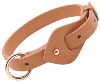 Pet Life 'Ever-Craft' Boutique Series Adjustable Designer Leather Dog Collar (Color: Brown, size: large)