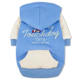 Touchdog 'Heritage' Soft-Cotton Fashion Dog Hoodie (Color: Blue, size: X-Small)